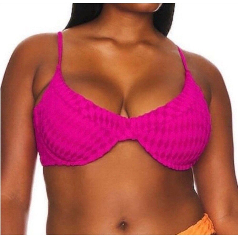 Good American Jacquard Demi Cup Bikini Top
